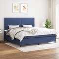 vidaXL, vidaXL Boxspringbett mit Matratze Blau 200x200 cm Stoff