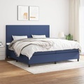 vidaXL, vidaXL Boxspringbett mit Matratze Blau 200x200 cm Stoff