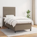 vidaXL, vidaXL Boxspringbett mit Matratze Taupe 90x200 cm Stoff
