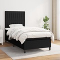 vidaXL, vidaXL Boxspringbett mit Matratze Schwarz 100x200 cm Stoff