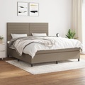 vidaXL, vidaXL Boxspringbett mit Matratze Taupe 180x200 cm Stoff
