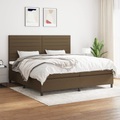 vidaXL, vidaXL Boxspringbett mit Matratze Dunkelbraun 200x200 cm Stoff