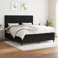 vidaXL, vidaXL Boxspringbett mit Matratze Schwarz 160x200 cm Stoff