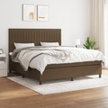 vidaXL, vidaXL Boxspringbett mit Matratze Dunkelbraun 160x200 cm Stoff