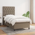 vidaXL, vidaXL Boxspringbett mit Matratze Taupe 80x200 cm Stoff