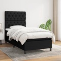 vidaXL, vidaXL Boxspringbett mit Matratze Schwarz 80x200 cm Stoff