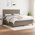 vidaXL, vidaXL Boxspringbett mit Matratze Taupe 160x200 cm Stoff