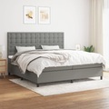 vidaXL, vidaXL Boxspringbett mit Matratze Dunkelgrau 200x200 cm Stoff