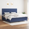 vidaXL, vidaXL Boxspringbett mit Matratze Blau 200x200 cm Stoff