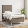 vidaXL, vidaXL Boxspringbett mit Matratze Taupe 80x200 cm Stoff