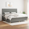 vidaXL, vidaXL Boxspringbett mit Matratze Dunkelgrau 200x200 cm Stoff