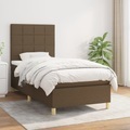 vidaXL, vidaXL Boxspringbett mit Matratze Dunkelbraun 90x200 cm Stoff