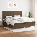 vidaXL, vidaXL Boxspringbett mit Matratze Dunkelbraun 200x200 cm Stoff