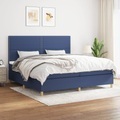 vidaXL, vidaXL Boxspringbett mit Matratze Blau 200x200 cm Stoff
