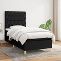 vidaXL, vidaXL Boxspringbett mit Matratze Schwarz 80x200 cm Stoff