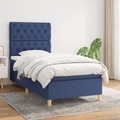 vidaXL, vidaXL Boxspringbett mit Matratze Blau 80x200 cm Stoff