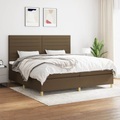 vidaXL, vidaXL Boxspringbett mit Matratze Dunkelbraun 200x200 cm Stoff