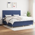 vidaXL, vidaXL Boxspringbett mit Matratze Blau 200x200 cm Stoff