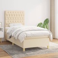 vidaXL, vidaXL Boxspringbett mit Matratze Creme 100x200 cm Stoff
