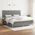 vidaXL, vidaXL Boxspringbett mit Matratze Dunkelgrau 200x200 cm Stoff