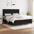 vidaXL, vidaXL Boxspringbett mit Matratze Schwarz 180x200 cm Stoff