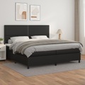 vidaXL, vidaXL Boxspringbett mit Matratze Schwarz 200x200 cm Kunstleder