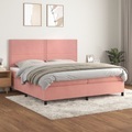 vidaXL, vidaXL Boxspringbett mit Matratze Rosa 200x200 cm Samt
