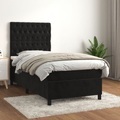vidaXL, vidaXL Boxspringbett mit Matratze Schwarz 90x200 cm Samt
