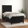 vidaXL, vidaXL Boxspringbett mit Matratze Schwarz 80x200 cm Samt