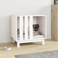 vidaXL, vidaXL Hundehütte Weiß 60x45x57 cm Massivholz Kiefer