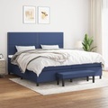 vidaXL, vidaXL Boxspringbett mit Matratze Blau 200x200 cm Stoff