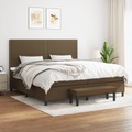 vidaXL, vidaXL Boxspringbett mit Matratze Dunkelbraun 200x200 cm Stoff