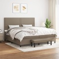 vidaXL, vidaXL Boxspringbett mit Matratze Taupe 200x200 cm Stoff