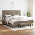 vidaXL, vidaXL Boxspringbett mit Matratze Taupe 200x200 cm Stoff