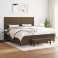 vidaXL, vidaXL Boxspringbett mit Matratze Dunkelbraun 200x200 cm Stoff