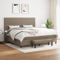 vidaXL, vidaXL Boxspringbett mit Matratze Taupe 200x200 cm Stoff