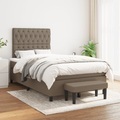 vidaXL, vidaXL Boxspringbett mit Matratze Taupe 120x200 cm Stoff