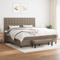 vidaXL, vidaXL Boxspringbett mit Matratze Taupe 200x200 cm Stoff