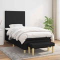vidaXL, vidaXL Boxspringbett mit Matratze Schwarz 100x200 cm Stoff