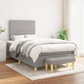 vidaXL, vidaXL Boxspringbett mit Matratze Hellgrau 120x200 cm Stoff