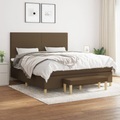vidaXL, vidaXL Boxspringbett mit Matratze Dunkelbraun 180x200 cm Stoff