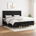 vidaXL, vidaXL Boxspringbett mit Matratze Schwarz 200x200 cm Stoff