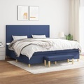 vidaXL, vidaXL Boxspringbett mit Matratze Blau 200x200 cm Stoff