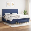 vidaXL, vidaXL Boxspringbett mit Matratze Blau 200x200 cm Stoff