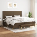 vidaXL, vidaXL Boxspringbett mit Matratze Dunkelbraun 200x200 cm Stoff