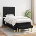 vidaXL, vidaXL Boxspringbett mit Matratze Schwarz 90x190 cm Stoff