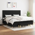 vidaXL, vidaXL Boxspringbett mit Matratze Schwarz 200x200 cm Stoff