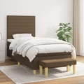 vidaXL, vidaXL Boxspringbett mit Matratze Dunkelbraun 100x200 cm Stoff