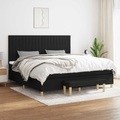 vidaXL, vidaXL Boxspringbett mit Matratze Schwarz 200x200 cm Stoff