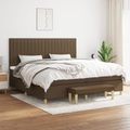 vidaXL, vidaXL Boxspringbett mit Matratze Dunkelbraun 200x200 cm Stoff